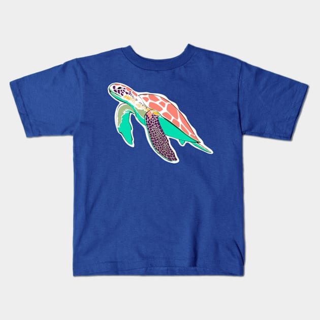 Sea Turtle Kids T-Shirt by sarahburnsstudio